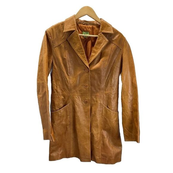 John Carlisle Trench Jacket Size L Women's Brown Suede Soft Leather Blazer - Picture 1 of 12
